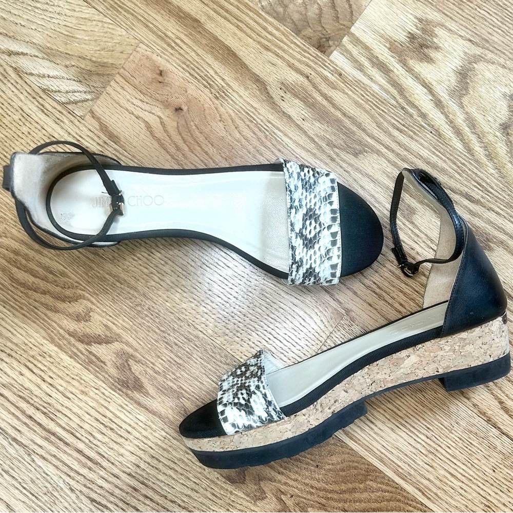 Jimmy Choo Snake Multi Cork Cork Sandals